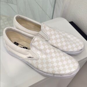 Vans Classic White Checkered Slip-Ons